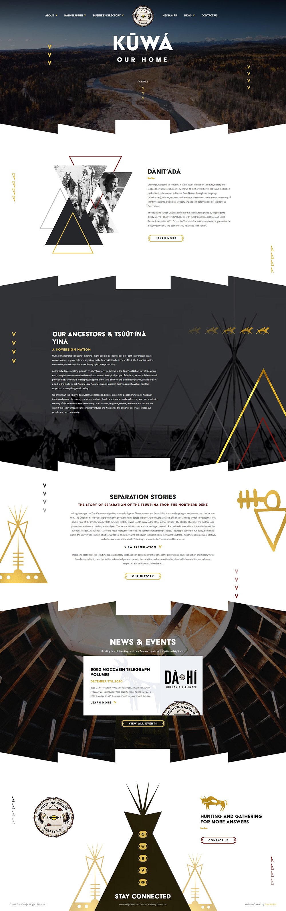 Tsuut'ina Nation - Desktop website view