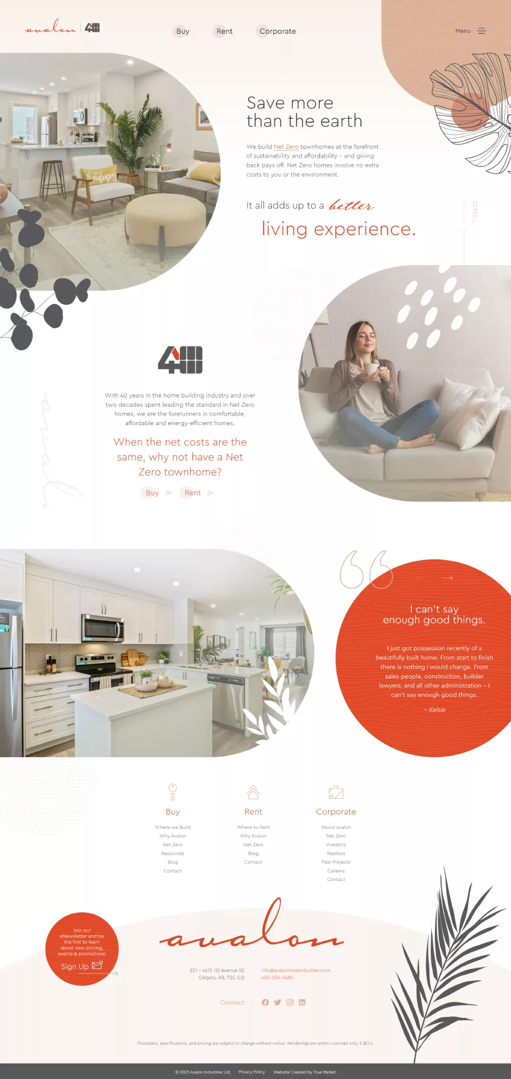 Avalon Homes - Desktop Website